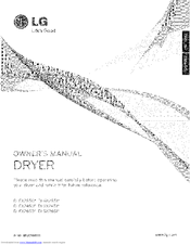LG Steam Dryer DLGX2551 Series Owner's Manual