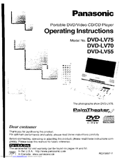 Panasonic DVD-LV70 Operating Instructions Manual