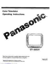 Panasonic CT-32G31 Operating Instructions Manual