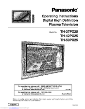Panasonic TH-37PX25 Operating Instructions Manual