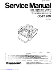 Panasonic KX-F1200 Service Manual And Technical Manual