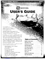 MAYTAG SAV-1 User Manual