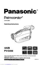 Panasonic Palmcorder PV-D209 Operating Instructions Manual