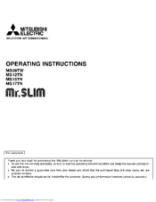 MITSUBISHI Mr.Slim MS12TN Operating Instructions Manual