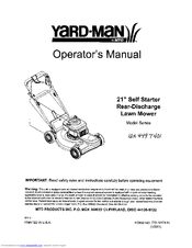 MTD Yard-Man 12A-449T401 Operator's Manual