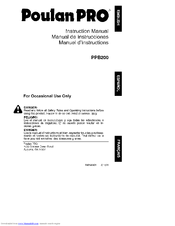 Poulan Pro PPB200 Instruction Manual
