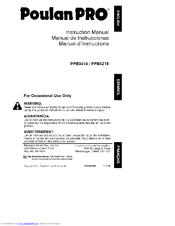 Poulan Pro PPB4218 Instruction Manual