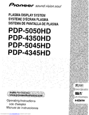 Pioneer PDP-5050HD Operating Instructions Manual