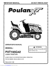 Poulan Pro XT PXT195G42 Operator's Manual