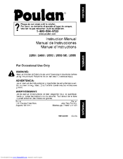 Poulan Pro 2550 SE Instruction Manual