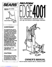 ProForm EDGE 4001 Owner's Manual