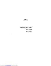 RCA RS3531 User Manual