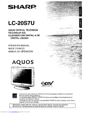 Sharp Aquos LC-20S7U Operation Manual