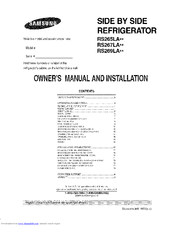 SAMSUNG RS265LASH/XAA-0000 and Owner's Manual And Installation