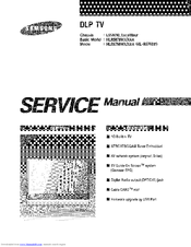 SAMSUNG HLR6768WX/XAA Service Manual