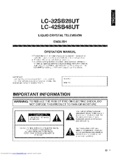SHARP LC-42SB48UT Operation Manual