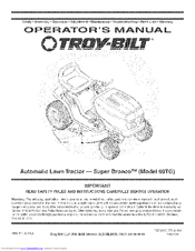 Troy-Bilt Super Bronco 60TG Operator's Manual
