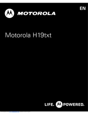 Motorola H19txt Getting Started Manual