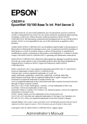 Epson EpsonNet C82391 Administrator's Manual