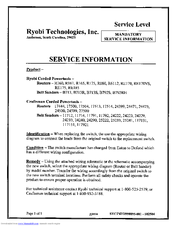 Ryobi R180 Service Information