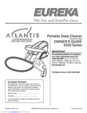 Eureka Atlantis Express 2550 Series Owner's Manual