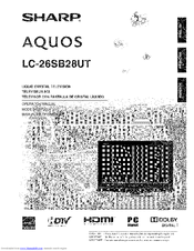 Sharp AQUOS LC-26SB28UT Operation Manual