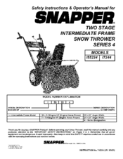 Snapper I55224, I7244 Safety Instructions & Operator's Manual