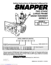 Snapper 11305 Safety Instructions & Operator's Manual