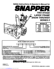 Snapper N10305E Safety Instructions & Operator's Manual