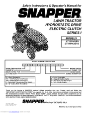 Snapper LT180H42IBV2 Safety Instructions & Operator's Manual