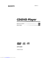 Sony DVP-S5000 Operating Instructions Manual