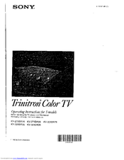 Sony Trinitron KV-27XBR26 Manual