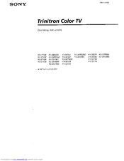 Sony Trinitron KV-37RS26 Operating Instructions Manual