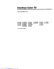 Sony Trinitron KV-32TW26 Operating Instructions Manual