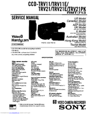 Sony CCD-TRV119 - Video Camera Recorder 8mm Service Manual