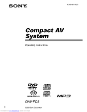 Sony DAV-FC8 - Dvd Dream System Operating Instructions Manual