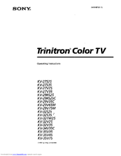 Sony Trinitron KV-27V25 Operating Instructions Manual