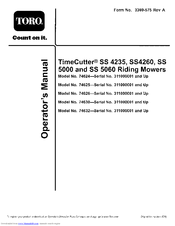 Toro TimeCutter SS 4260 Operator's Manual