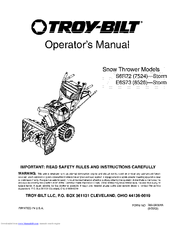 Troy-Bilt Storm S6R72 Operator's Manual