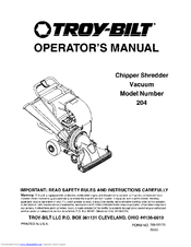 Troy-Bilt 204 Operator's Manual