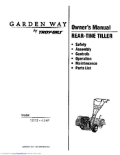 Troy-Bilt Garden Way 12213 Owner's Manual