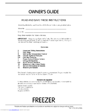 Frigidaire CFU14F1AW1 Owner's Manual