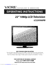 VIORE LC22VX60PB Operating Instructions Manual