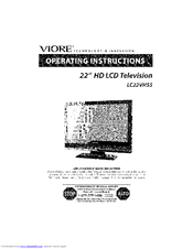 VIORE LC22VH55 Operating Instructions Manual
