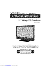 VIORE LC37VXF60PB Operating Instructions Manual