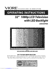 VIORE LED32VF60 Operating Instructions Manual