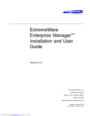 Extreme Networks ExtremeWare Enterprise Manager 2.0 Installation And User Manual