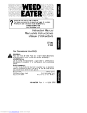 Weed Eater XT260 Instruction Manual