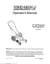 Yard-Man 567 Operator's Manual