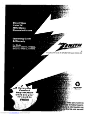 Zenith SY3272 Operating Manual & Warranty